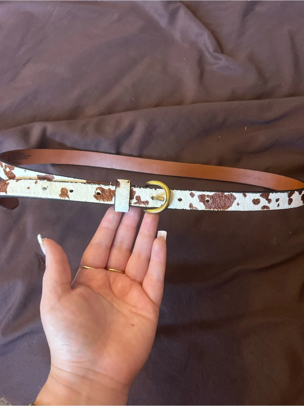 Faux Cowhide Belt